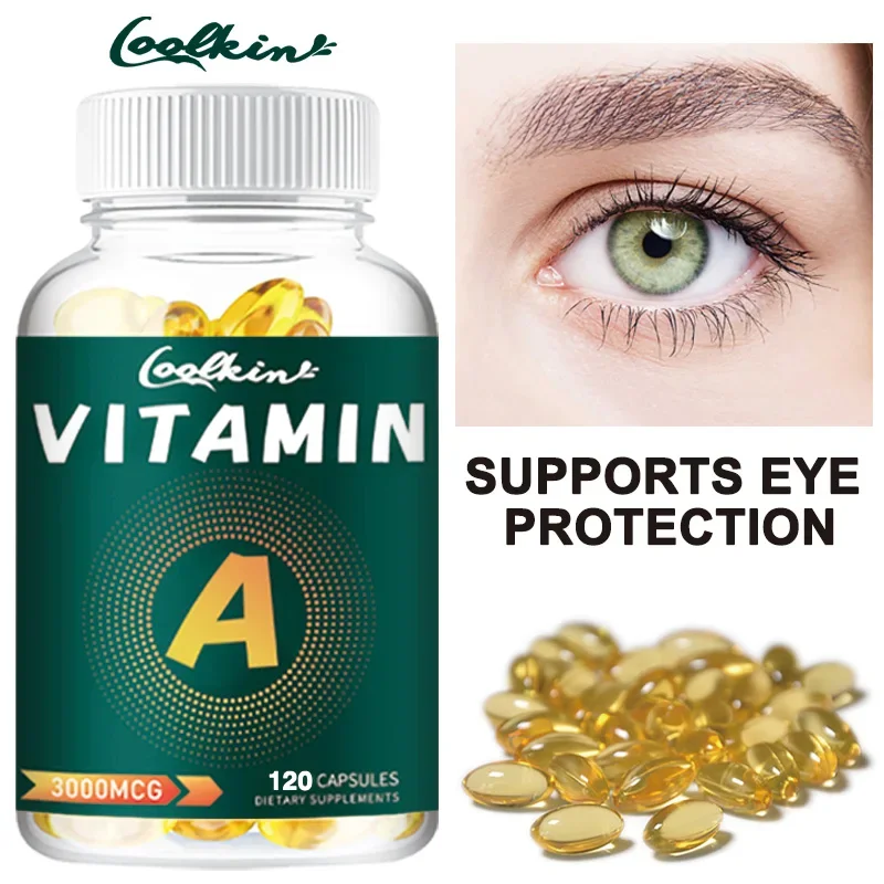 Vitamin A Capsules - Antioxidant, Promotes Healthy Skin, Eyes, and Immune System, Helps Improve Vision, Non-GMO, 120 Capsules