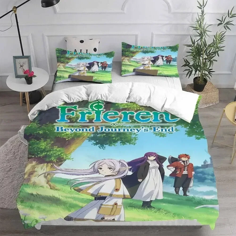 

New 3D Print Anime Frieren Wiki Bedding Set Boys Girls Twin Queen King Size Duvet Cover Pillowcase Bed boys Adult Home Textiles