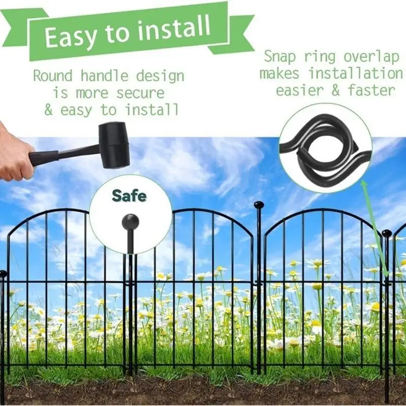 Decorative Garden Fence Rustproof Metal Wire Panel Border Animal Barrier 