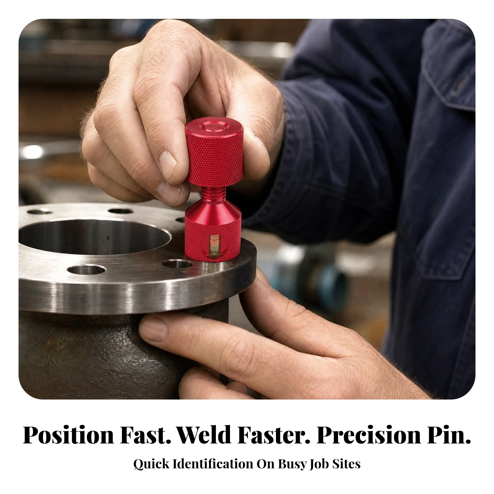Flange Alignment Pins with Bubble Level Corrosion Resistant Two-Hole Flange Pins Two Hole Alignment Pin Aluminum Tapered