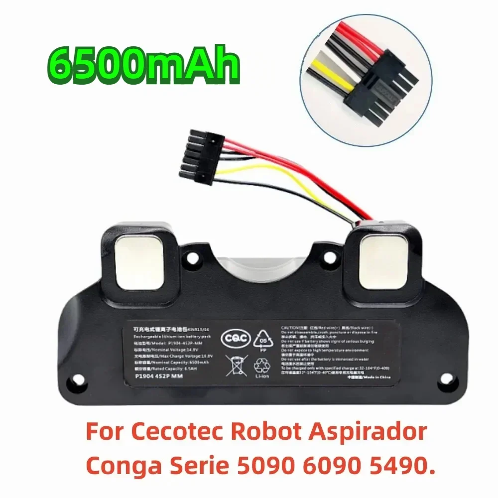 100% New 14.8V 6500mAh  CECOTEC CONGA 5090 6090 5490 Mopping Robot Battery Pack Netease Intelligent Manufacturing NIT Model