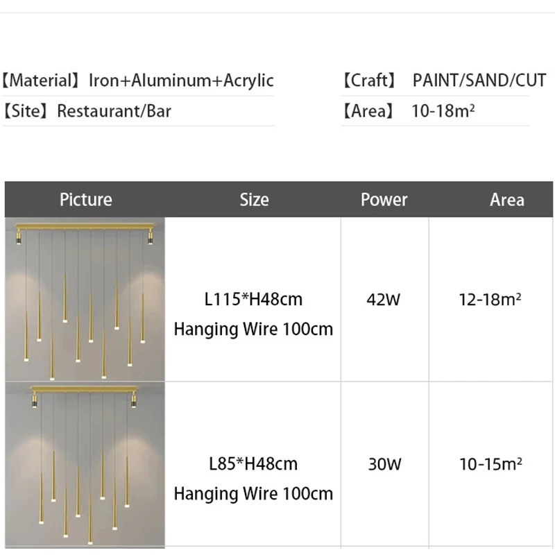 모던한 LED 서스펜션 샹들리에, 매달린 분위기 조명, 식당 에너지 절약 조명, 고정장치 홈 바, 주방, 아일랜드, 12 월