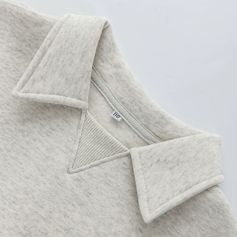Kinder kleidung Jungen und Mädchen Baumwolle Plüsch warme Sweatshirts Herbst Winter neue Kinder Revers lässig lose Langarm pullover – Detail 15
