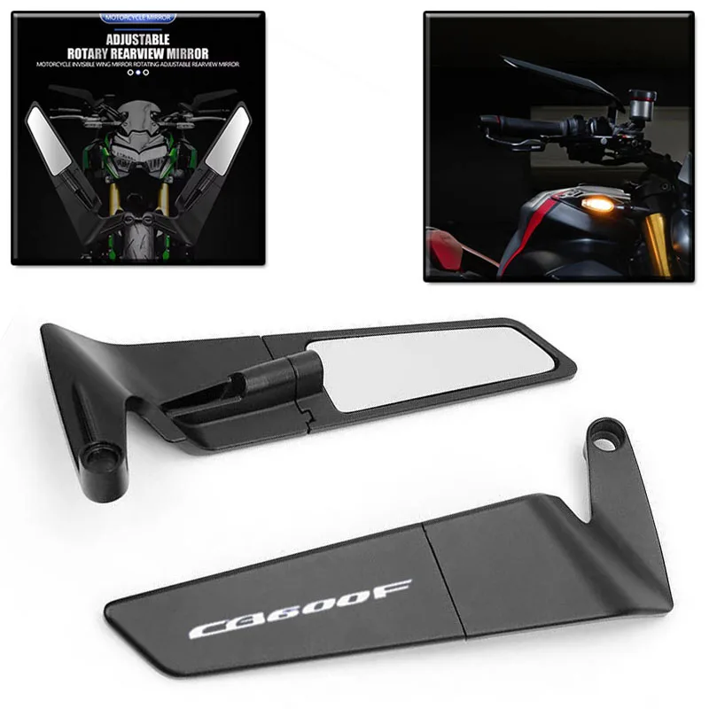 Motorcycle Rotatable Aluminum Alloy Rearview Mirrors fixed Wing For Honda CB600F CB 600 F CB600 Accessories