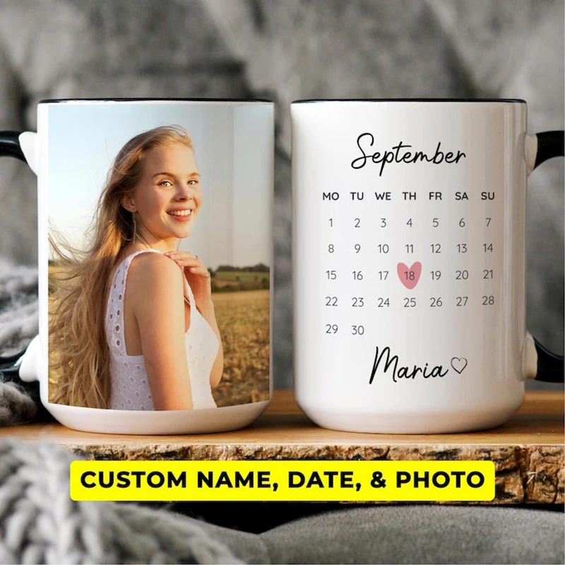 

Персонализированная керамическая кофейная чашка, индивидуальная кружка со специальной датой, идеально подходит для помолвки, пары, свадебный подарок, романтическая годовщина