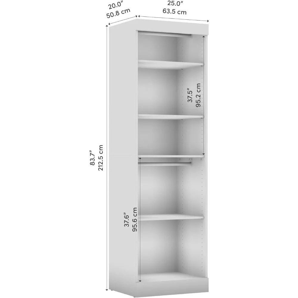 ระบบจัดระเบียบตู้เสื้อผ้าสำหรับห้องนอน ห้องเก็บของ ทางเข้าบ้าน ห้องครัว - 25W สีเทาเปลือกไม้ โซลูชั่นประหยัดพื้นที่สำหรับตู้เสื้อผ้า