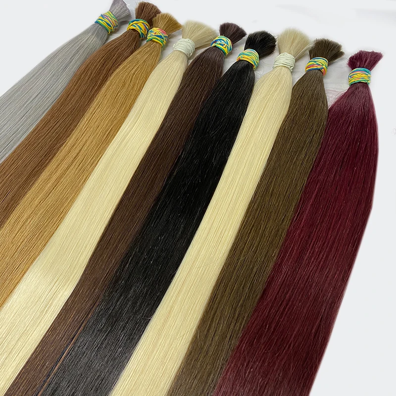 Human Hair Bulk No Weft Vietnamese Hair Virgin Remy Straight Hair Bulk 12-30inch 100g 100% Real Natural Hair Extension Grey 99j