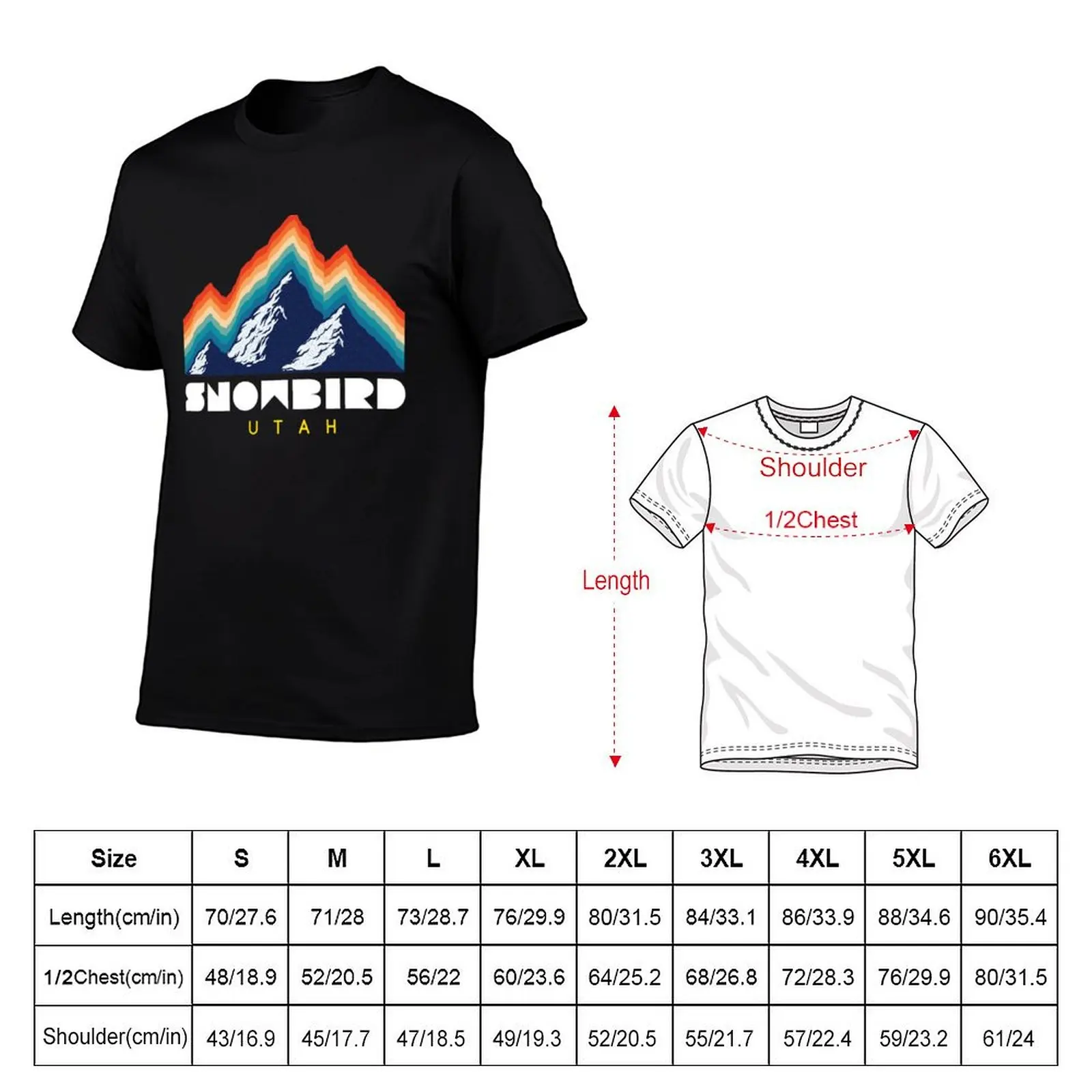 Snowbird, Utah - Retro Ski T-Shirt Utility Work Short Sleeve Top
