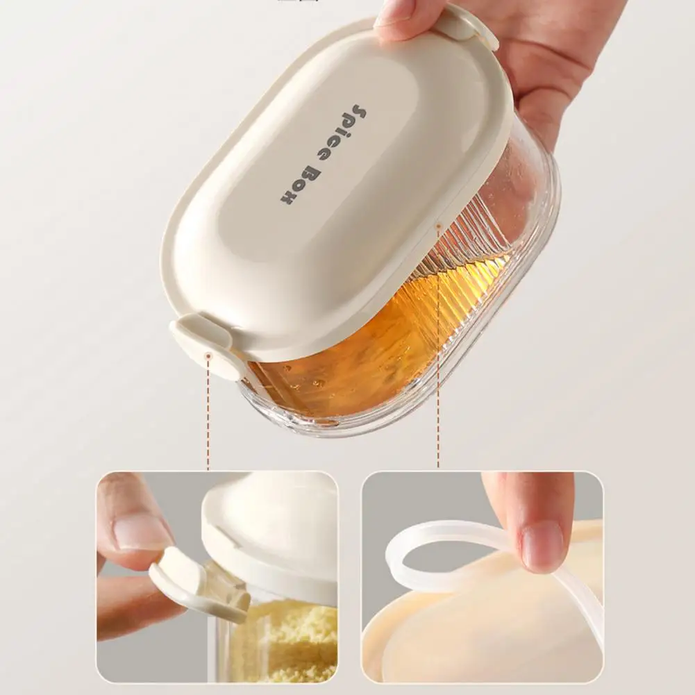 Contenedor de especias versátil con capacidad, caja de almacenamiento, diseño superior, sello a prueba de polvo para almacenamiento de alimentos a prueba de humedad