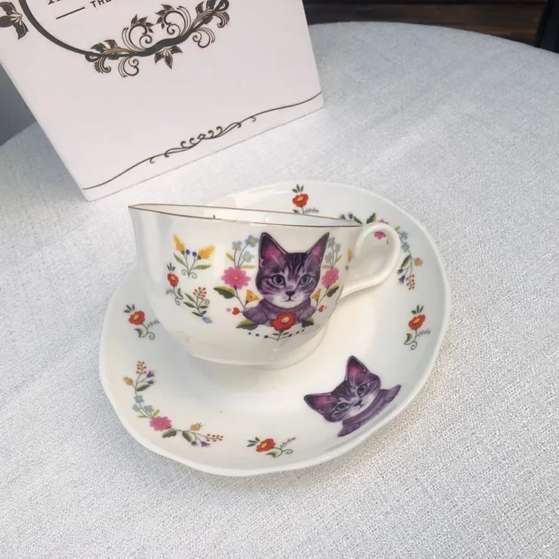 British coffee cup with saucer kawaii cup gifts porcelain coffee cups wholesale tableware coffee dishes water cup for girlfriend