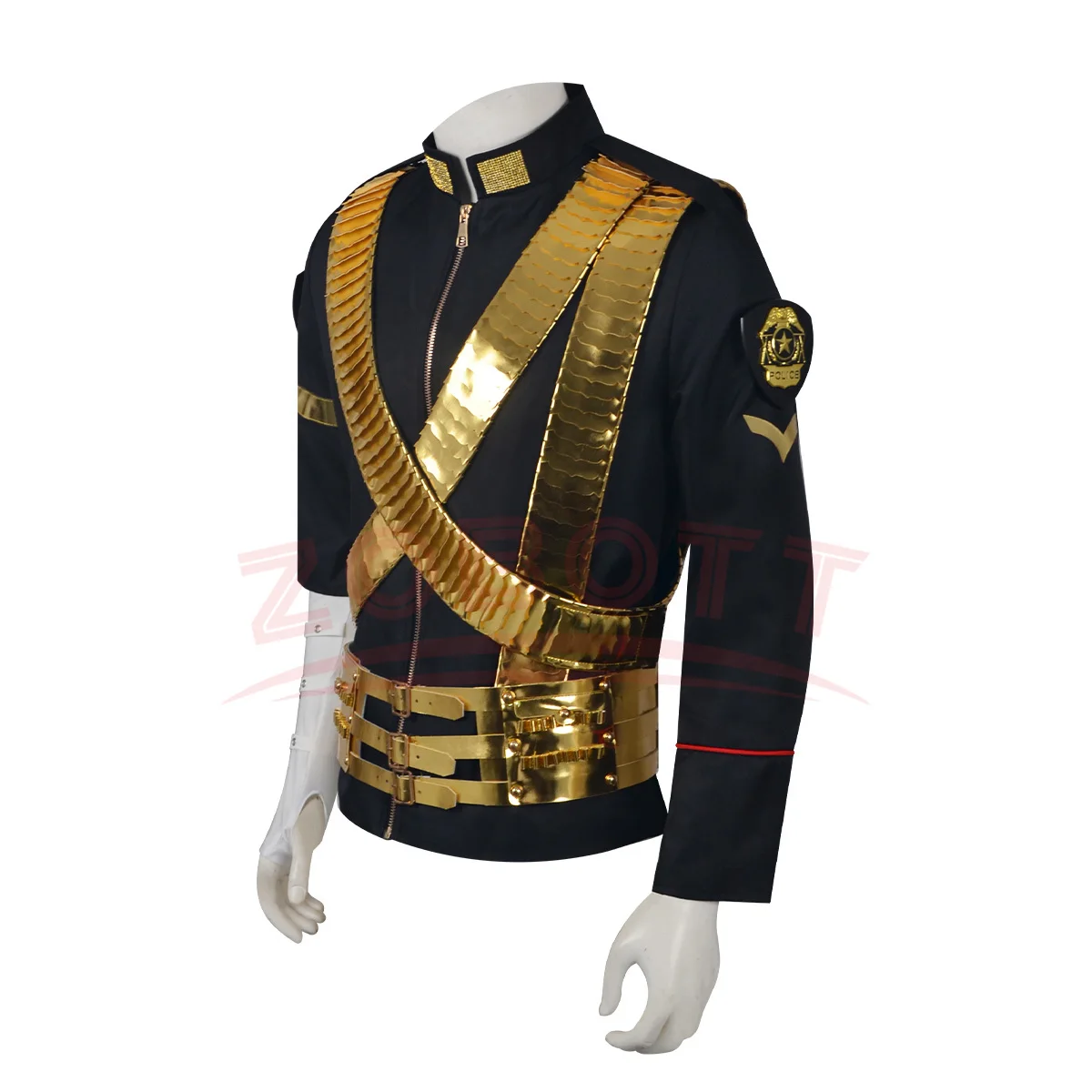 Hot Michael Joseph Jackson Classic JAM Jacket & Metal Belt Bullet Punk Exactly Same High Collection Halloween Costumes view 4