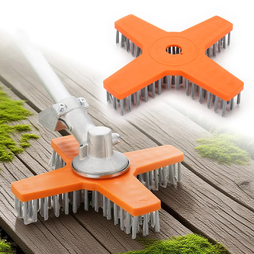 1pc 10inch Lawn Mower Cleaning Brush Adjustable Handle Weed-Remover Tool For Garden Floor Patio Tiles Grout Road Scrubbing Brush