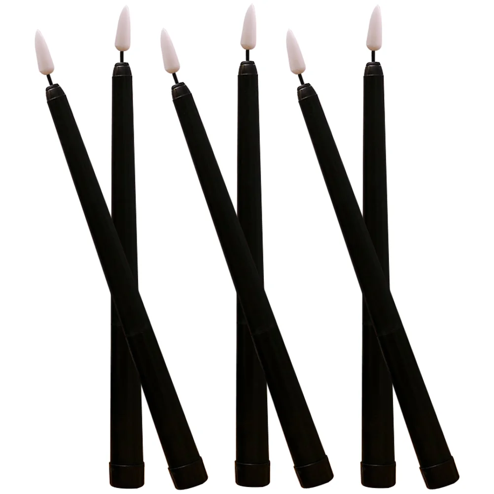 12 Pcs The Christmas Wedding Decorations LED Candles Flameless Taper Light Shell Lights Decorative Plastic