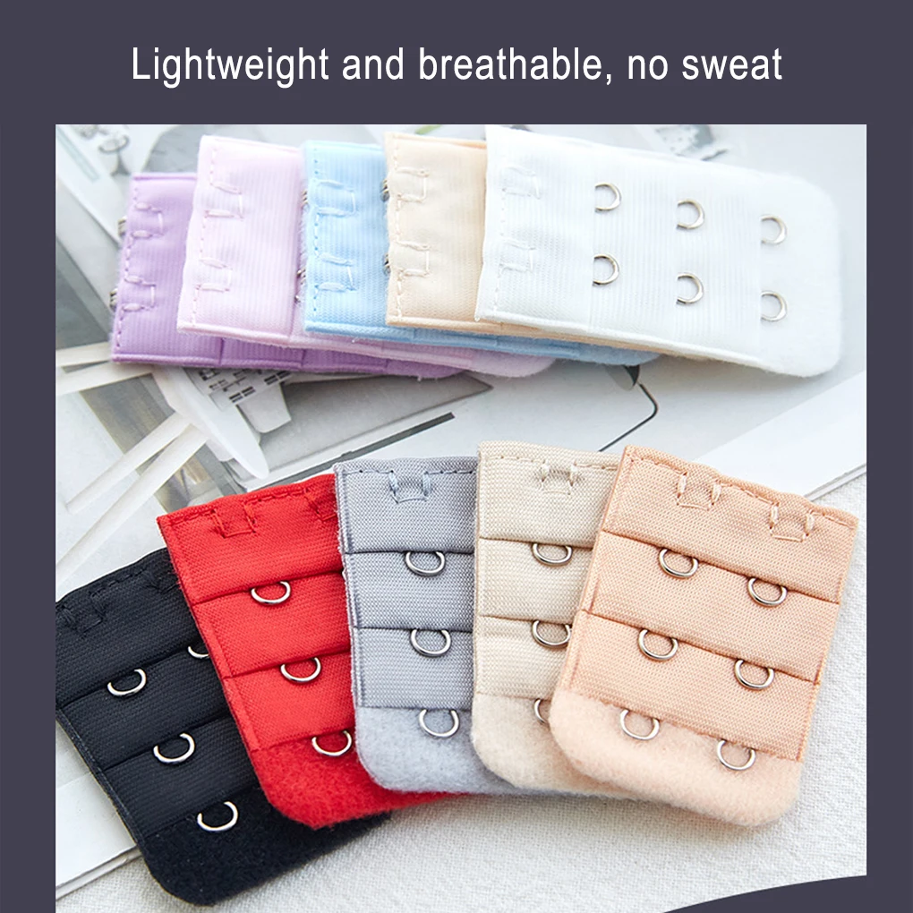 Extension Strap Bra Extender Buckle 2 Hooks Breathable Multicolor 3 Rows