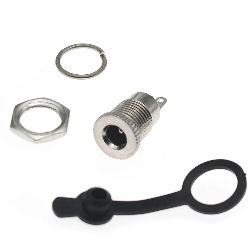 DC Power Jack Socket 5.5mm x 2.1mm/5.5x2.5mm  Female Panel Mount Connector Metal Panel Mount  Interface Plug Wire Terminals