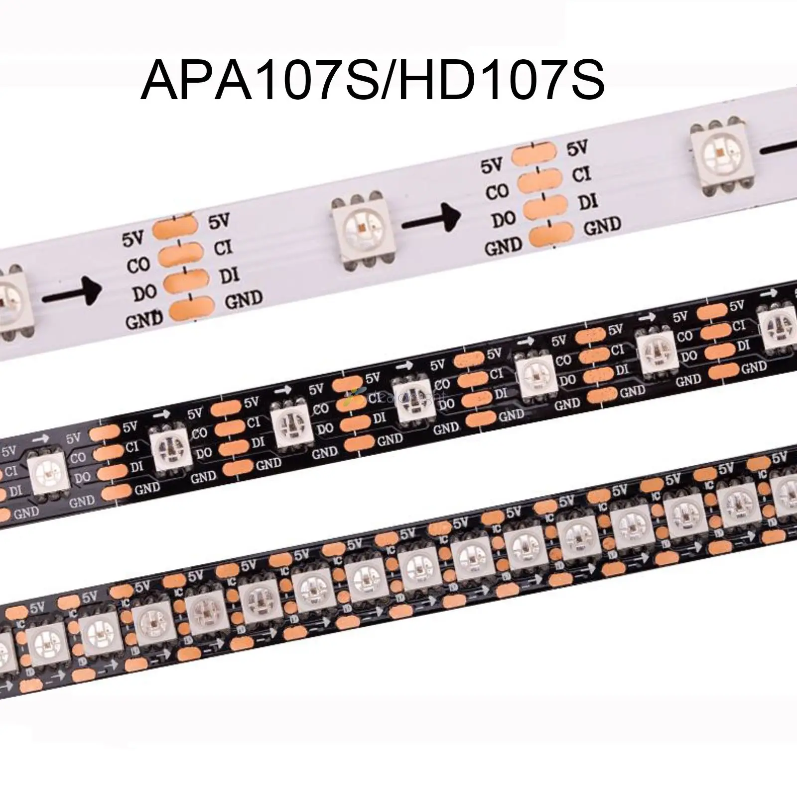 Tira de luces led digital HD107S RGB de alta velocidad, 30/60/144 Led/m, direccionable, RGB, Flexible, transmisión de datos doble, DC5V