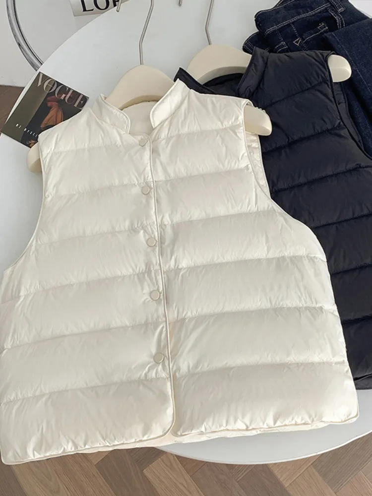 

Lightweight Warm Color Svel down Cotton Vest Women's Winter Classic Versatile Loose Layering oulder Pad Vest