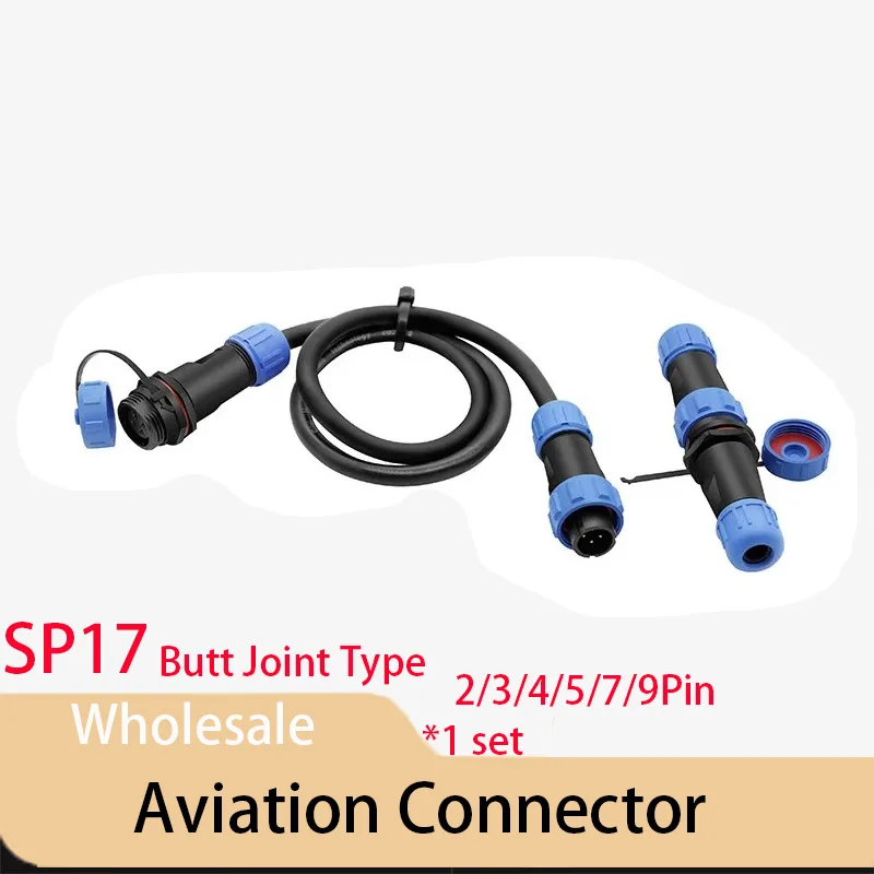 

1 Set SP17 Docking type Male And Female Plug Socket Waterproof IP68 Aviation Plug Socket Connector 2/3/4/5/7/9Pin