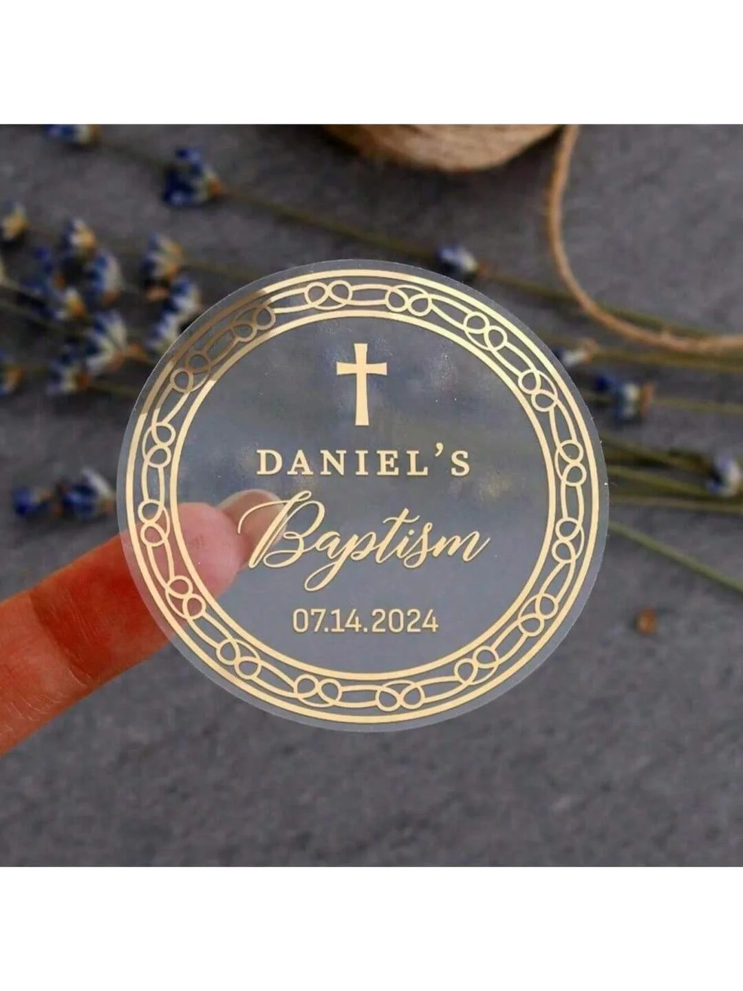 100 قطعة من ملصقات المفضلة للاسم الأول، ملصقات المناولة الأولى، مقاومة للماء 1.5 ~ 3 بوصة ملصقات المناولة المقدسة الأولى