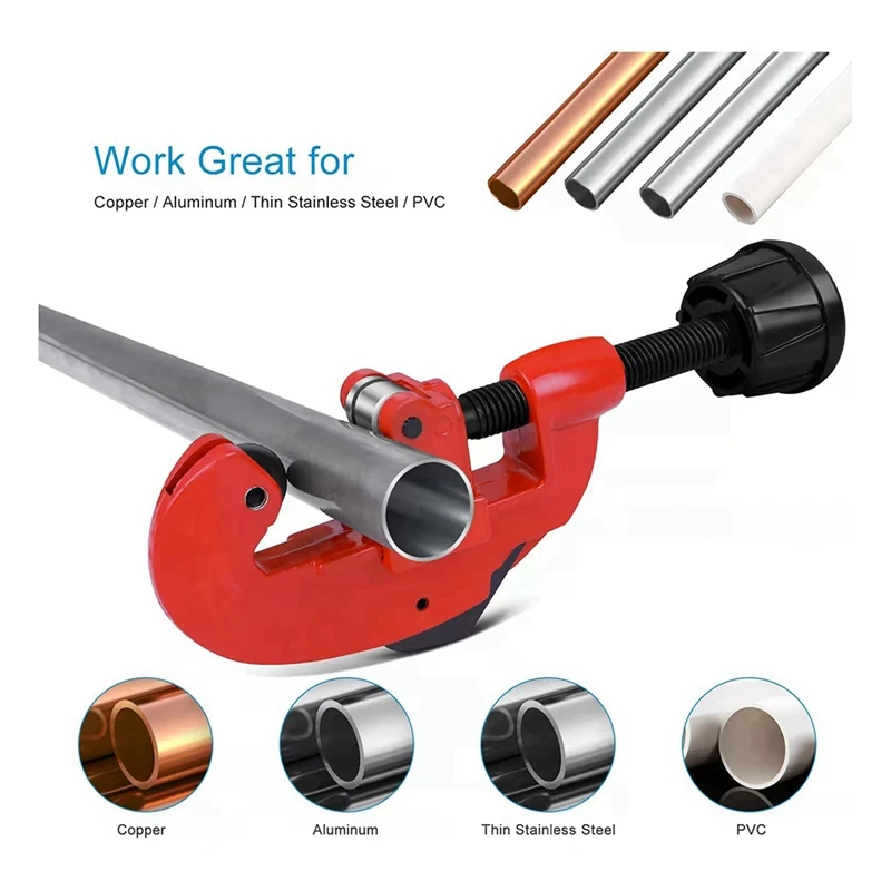 Pipe Cutter Tool,Clean Cuts,1/8 To 1-1/4 Adjustable Mini Pipe Cutter For Aluminum,Copper, Thin Stainless Steel, PVC Pipe