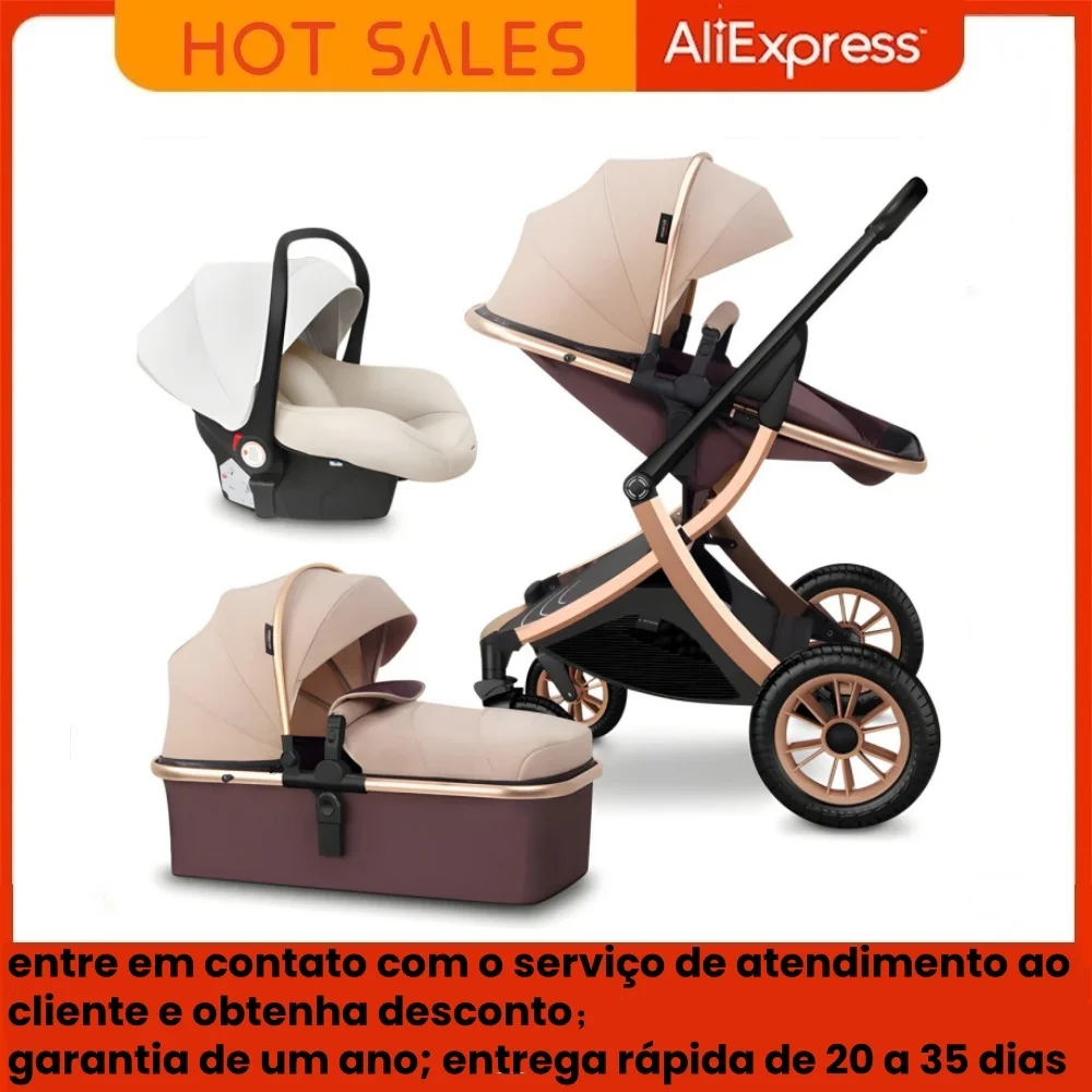 Carrinho de bebê leve para crianças de 0 a 3 anos, carrinho de bebê 3 em 1 que pode ser rapidamente transformado em modelo para dormir/assento/cadeira auto, o melhor carrinho para você.