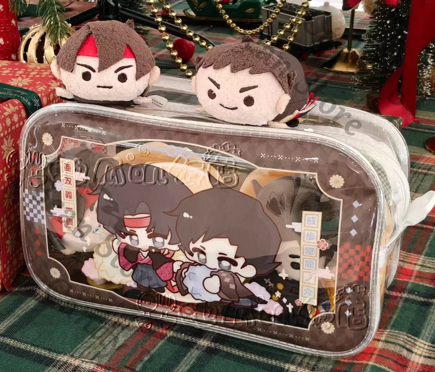 Sac de maquillage en gelée rose ciel pour cosplay Anime Ace Attorney Asōgi Kazuma Ryunosuke Naruhodo, sacs cosmétiques de dessin animé, cadeau décoratif