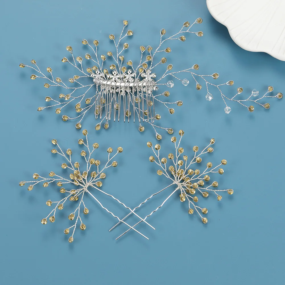 

Zinc Alloy Crystal Inlaid Hair Comb Elegant Wedding Bridal Hairpin Accessories for Women Party Proms Christmas