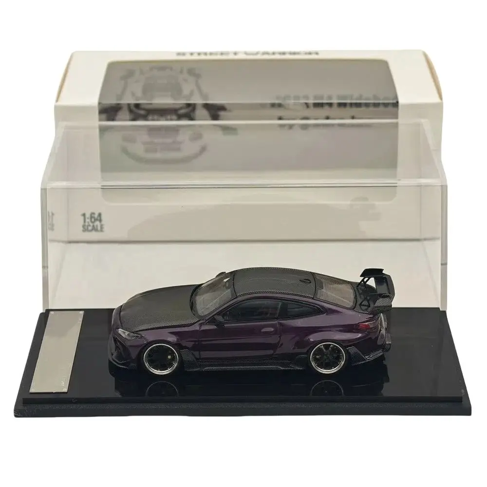 SW 1/64 for Purple G82 M4 Wide-body Coupe Sports Diecast Models Car Miniature Limited Collection Toy Vehicle Models