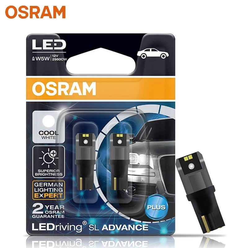 OSRAM T10 W5W Żarówki LED 194 Lampy sygnalizacyjne LED 6000K Białe LED Turn Interior Reading Light Automatyczne żarówki 2980CW 12V LEDriving Advance