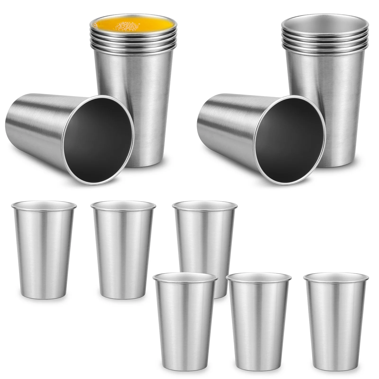 

18 Pcs Stainless Steel Cups for Kids Stackable Metal Drinking Cups Reusable Camping Cups Multipurpose Beer Pint Cups for Home