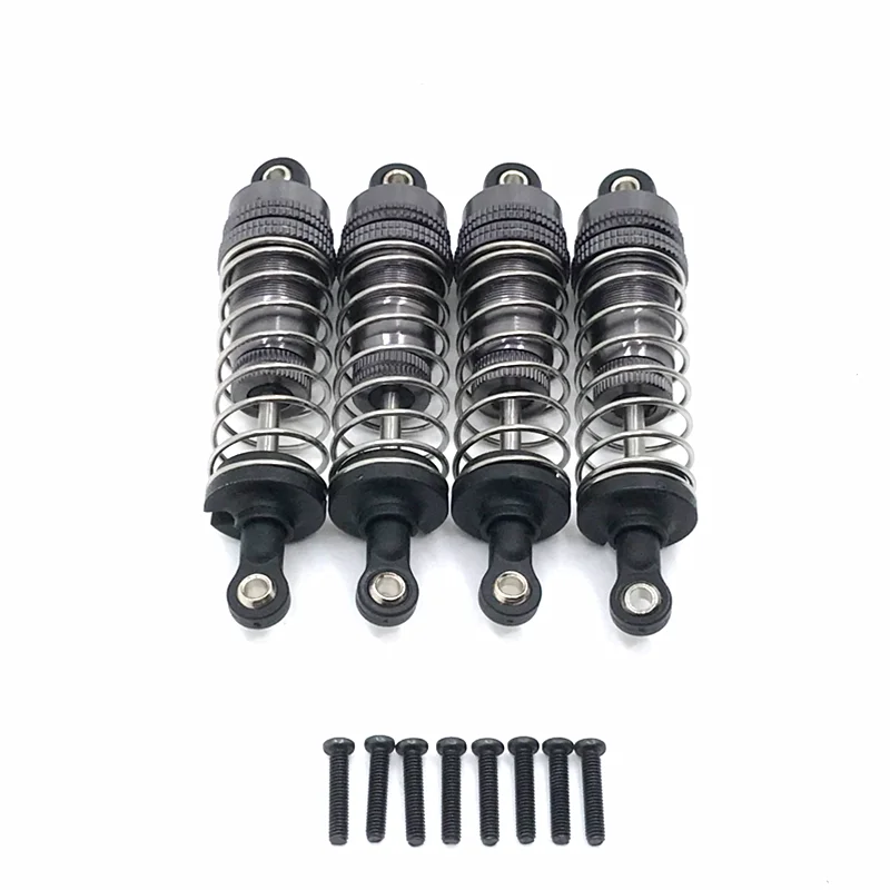 4 stuks/1 set metalen voor- en achter universele schokdemper voor Wltoys 124019 144001   RC auto-upgradeonderdelen