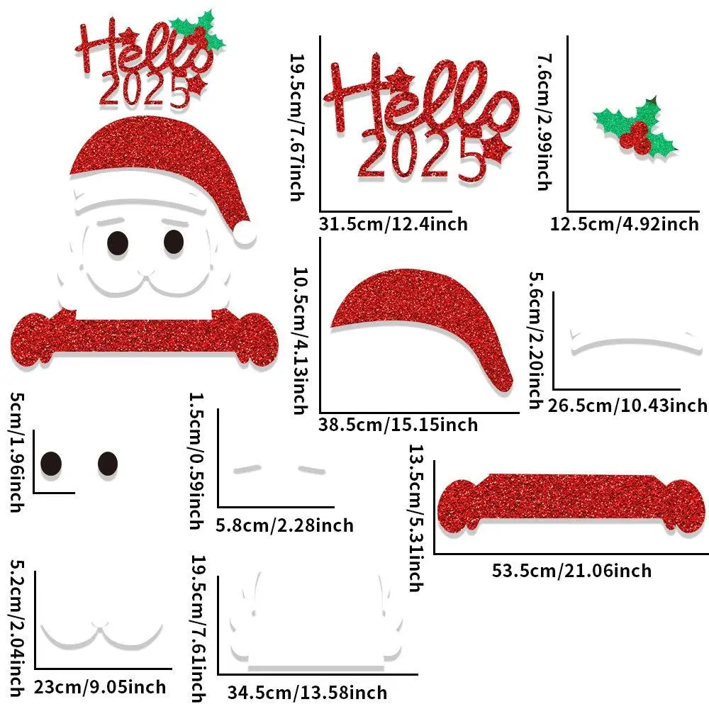 New Non-woven Christmas Door Stickers Removable Creativity Window Static Stickers DIY Party Decor New Year Stickers Christmas