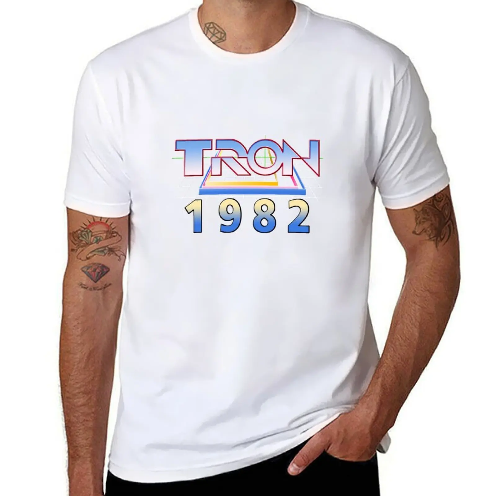 

Футболка TRON 1982, мужские футболки для мужчин, мужские хлопковые футболки