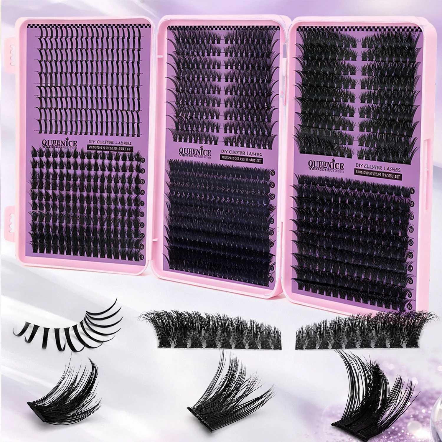 DIY Cluster-Wimpern 3-fach Wimpernbuch Große Kapazität 6 Stile Gemischte Einzelwimpern 8-16mm Spiky Manga Cat Eye Wimpernverlängerung – Detail 4