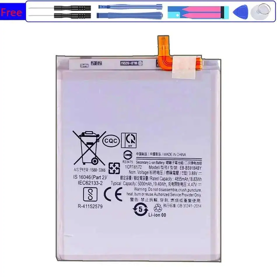 

Mobile Phone Battery EB-BS918ABY 5000mAh For Samsung Galaxy S23 Ultra S23Ultra SM-S918 5G SM-S918U N DS