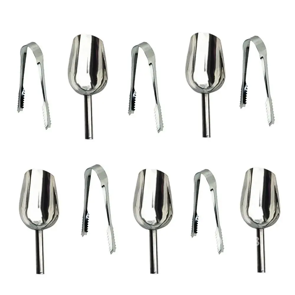 5/10Pcs/Set Stainless Steel Kitchen Tongs Candy Bar BBQ Grilling Tong Ice Sugar Scoops Candy Salad Tools Home Kitchen Tools New