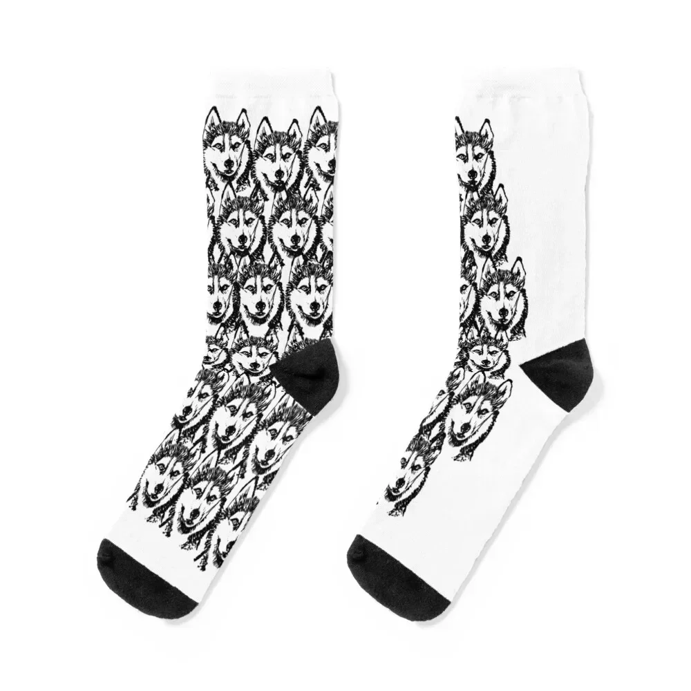 

Huski pattern Socks New year's man tennis essential Women's Socks Men's