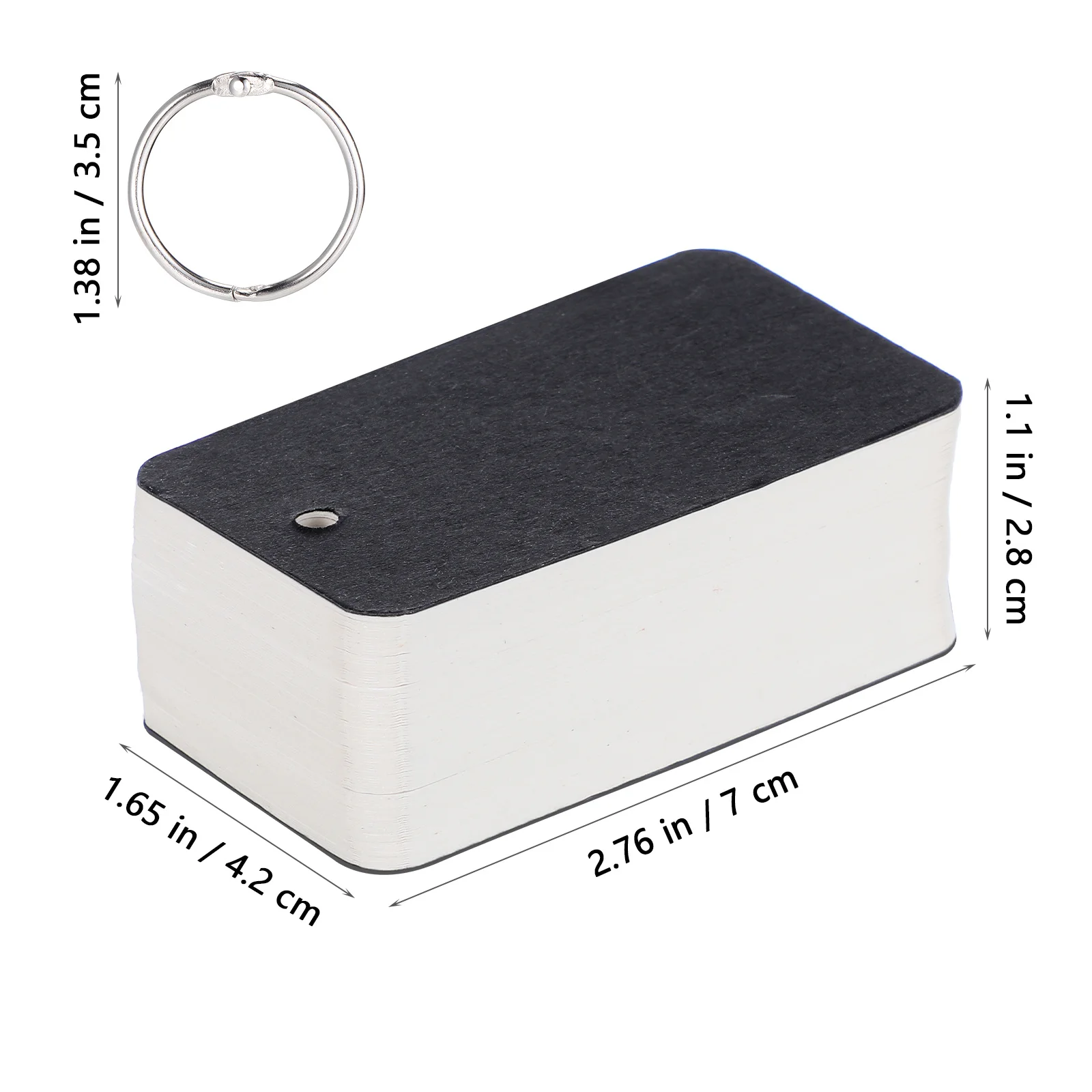 100Pcs English Word Cards Blank Alphabet Portable Notepad Refillable Binder Ring Study Cards Stationery for School Office