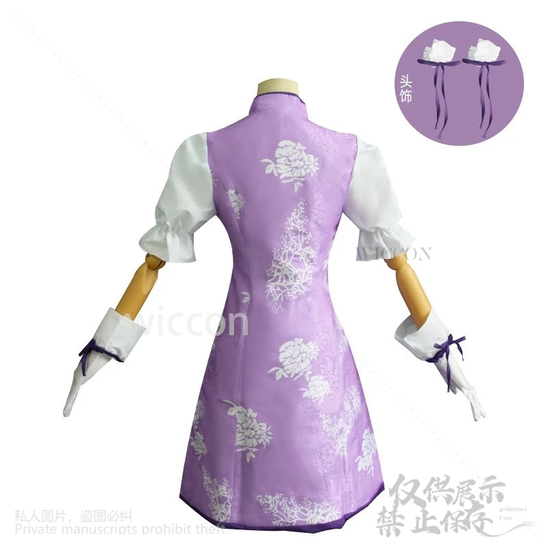 Comic Con Magica Kanamee Madokaa Akemi Homura kostium w stylu chińskim fioletowa sukienka cheongsam lolita peruki jirai kei dostosowane