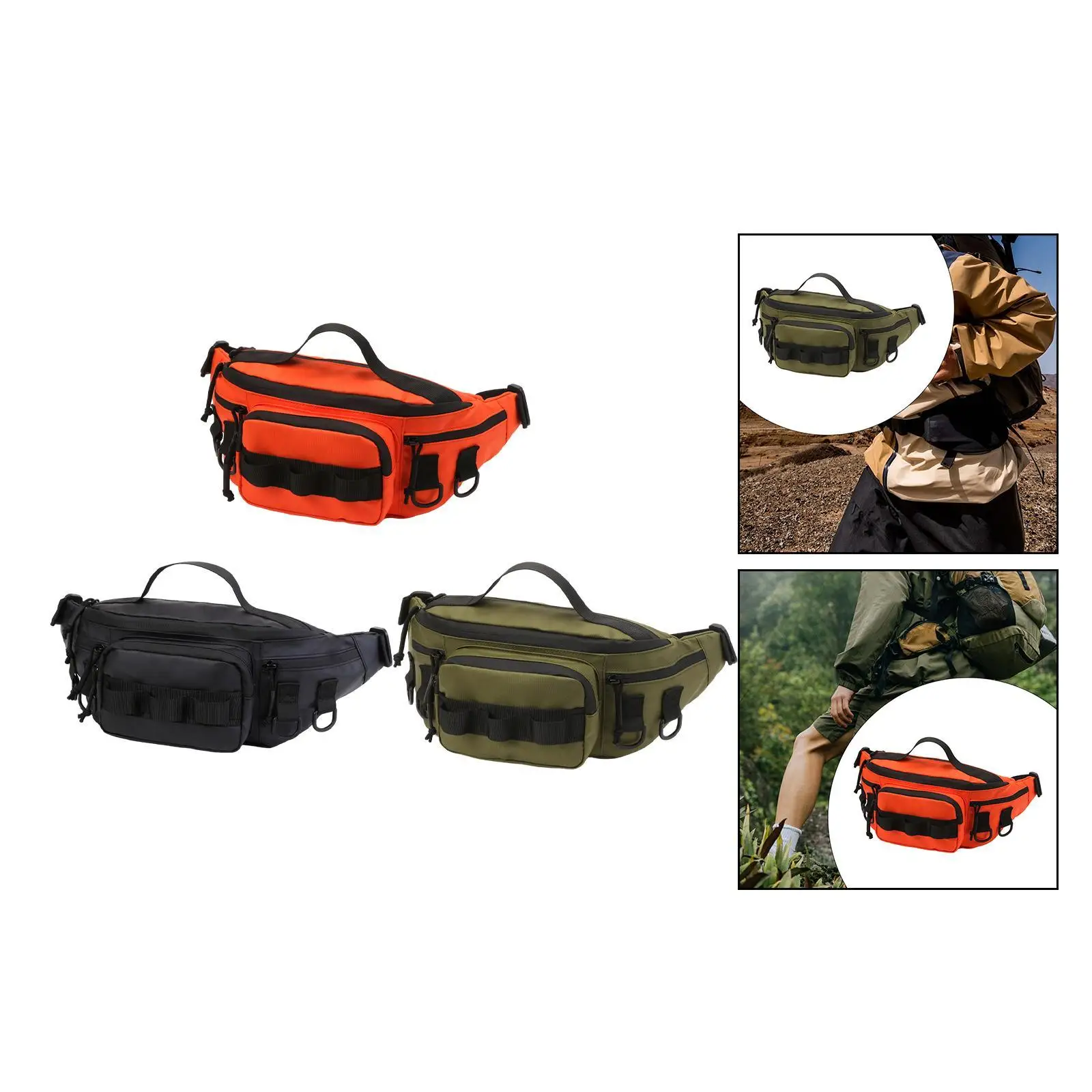 Shoulder Sling Fishing Tackle Pack Large Capacity Gear Pouch Utility Bag for Travel Picnic Outdoor Fishing
