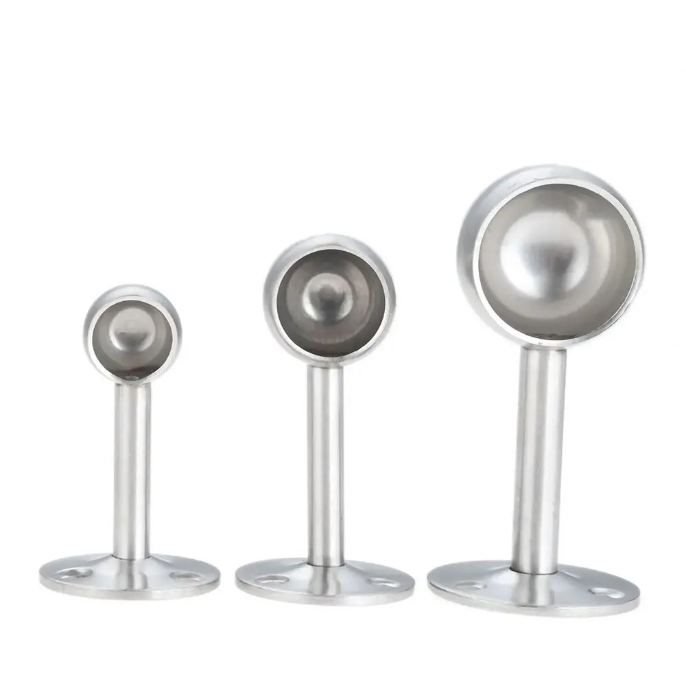 1 Buah Braket Pipa Baja Tahan Karat 19/22/25mm Penyangga Pipa Setengah/Seluruhnya Terbuka untuk Rel Lemari, Penyangga Flens untuk Tiang Gantungan Baju, Batang Gorden