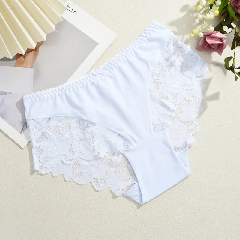 S-XXL Frauen Spitze Höschen Patchwork Nahtlose Unterwäsche Sexy Luxus Aushöhlen Solide Briefs Mädchen Mid Rise Atmungsaktive Dessous