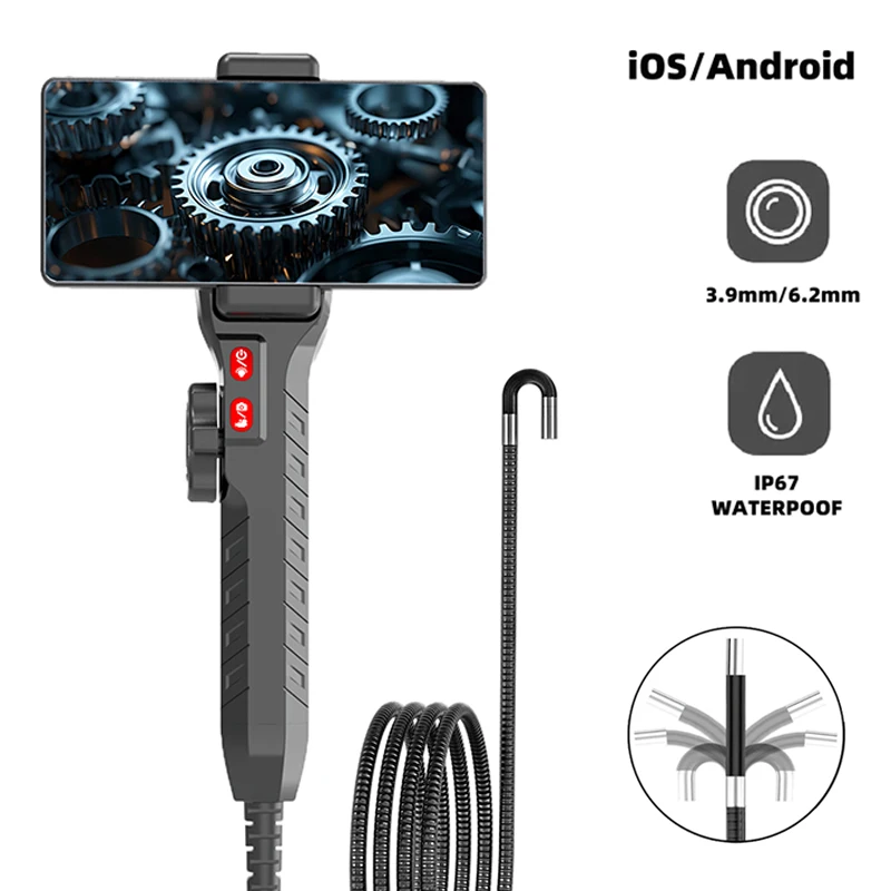 

Two-Way 360° Articulating Borescope 1080P Endoscope Camera with Light 3.9mm Waterproof Probe Camera for Automotive Repair