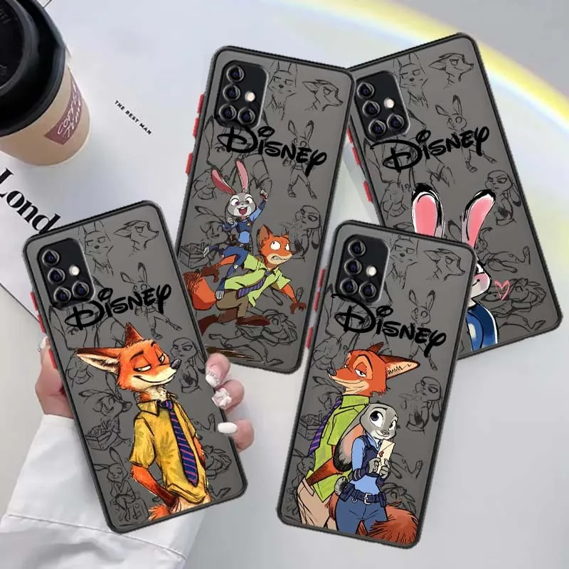 Etui na telefon z motywem Zootopia, Nick i Judy, dla Samsung Galaxy S25 S24 S23 S22 S21 S20 S10 Note20 Plus Ultra Lite 5G, tylna obudowa