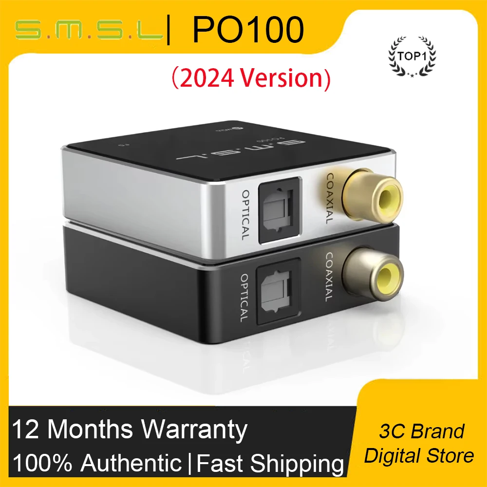 Original SMSL PO100 2024 Version USB DAC Digital Interface DSD DOP64 XMOS XU316 Type-C Input OPT/COAX Output