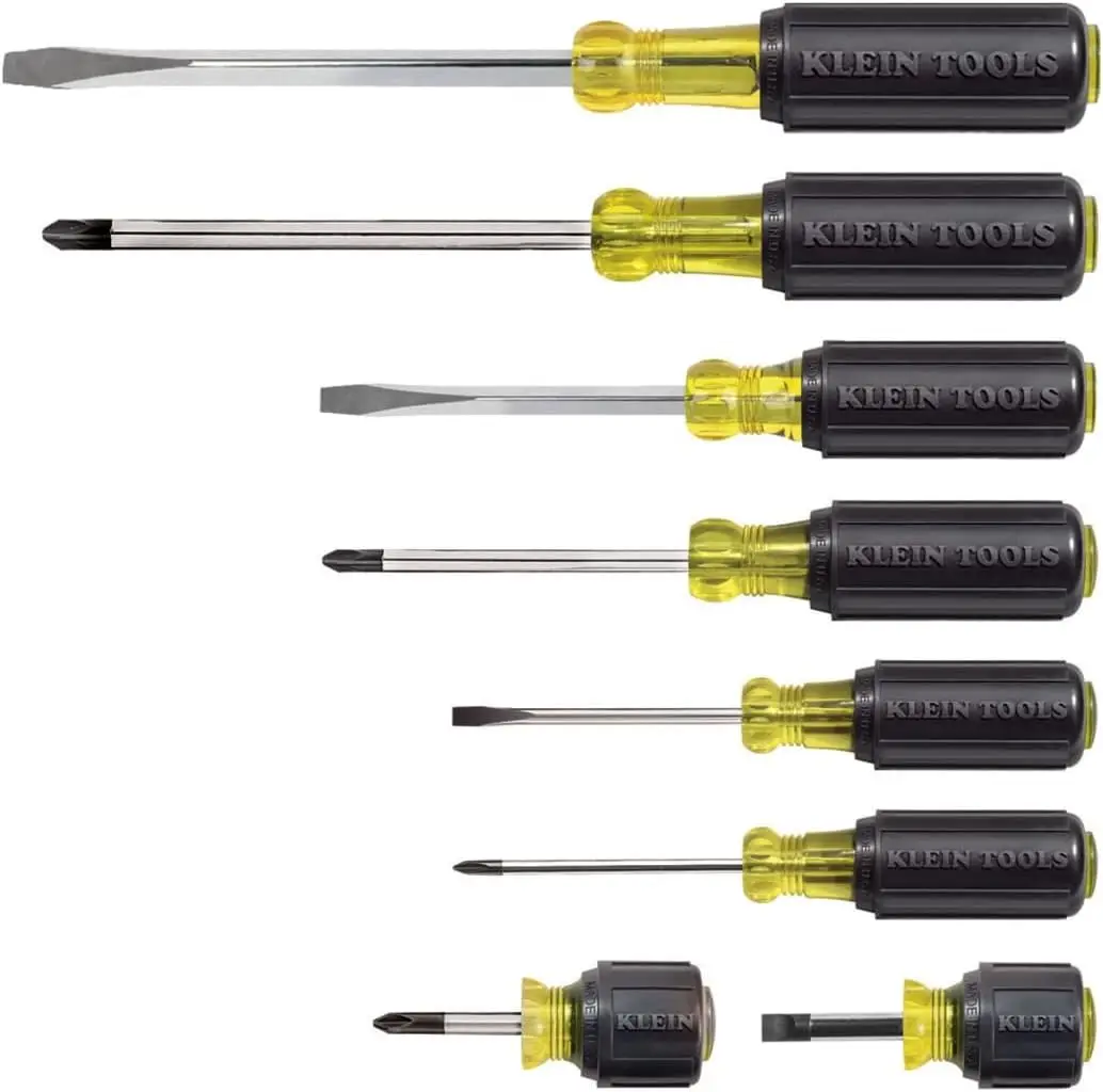 

8-Piece All-Purpose Screwdriver Set with Phillips and Flat Head Tips, Non-Slip Cushion Grip, Precision-Machined Tips