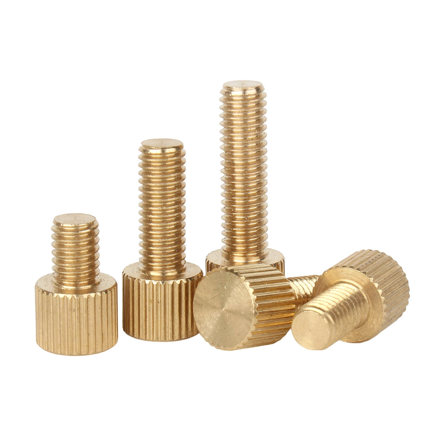 2PCS Brass Single Head Hand Screw M3 M4 M5 M6 Hand Tighten Knurled Screws Decoration Screw