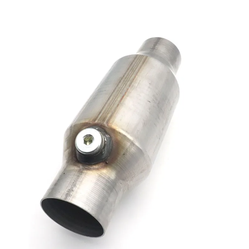 1/2pcs 2.5Inch Universal 400 Cells Catalytic Converter High Flow Stainless Steel Exhaust Round