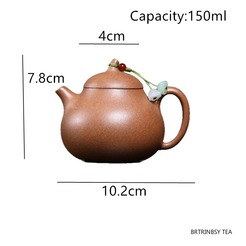 150ml Chinese Yixing Purple Clay Teapot Tradition Household Beauty Tea Pot Handmade Eggplant Shape Kettle Zisha Tea Set Teaware