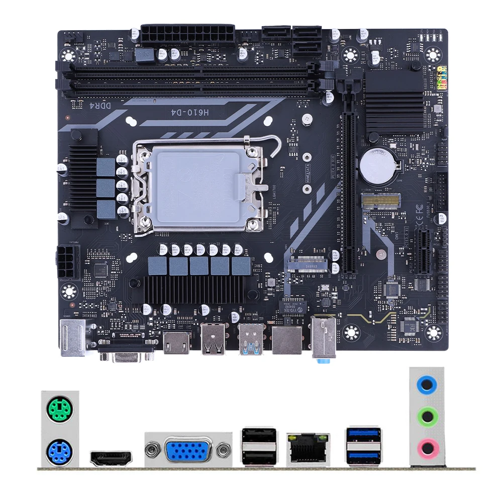 H610 Motherboard 1*PCI-E X16/X1 Support M.2 WIFI LGA1700 Computer Motherboard Gigabit LAN 2*DDR4 64GB for 12 13 Gen Processor